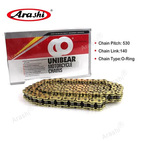 Arashi 530 O-Ring Drive Chain 140 Links with Connecting Master Link Compatible with GSXR 1000 2009-2016, Hayabusa GSXR 1300 GSX1300R Gen 1 2 3, CBR1000RR 2004-2007, 10,000 lbs Tensile in Saudi Arabia