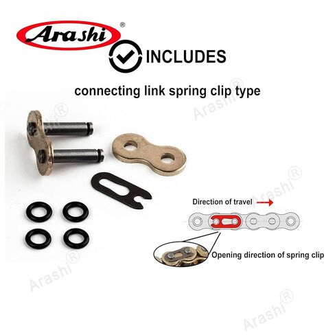 Arashi 530 O-Ring Drive Chain 140 Links with Connecting Master Link Compatible with GSXR 1000 2009-2016, Hayabusa GSXR 1300 GSX1300R Gen 1 2 3, CBR1000RR 2004-2007, 10,000 lbs Tensile in Saudi Arabia