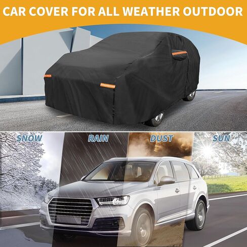 Car Cover Waterproof All Weather Sun Rain Protection Full Exterior Cover for Honda Odyssey Black with Left Side Zippers in Kuwait