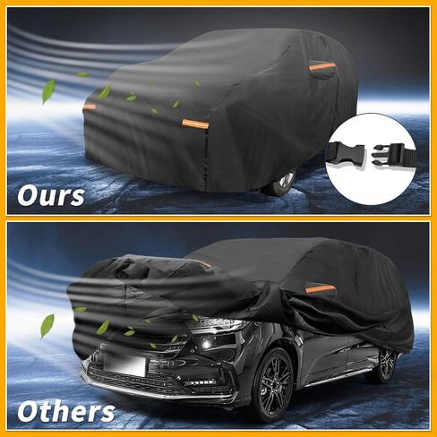 Car Cover Waterproof All Weather Sun Rain Protection Full Exterior Cover for Honda Odyssey Black with Left Side Zippers in Kuwait