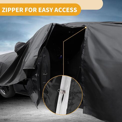 Car Cover Waterproof All Weather Sun Rain Protection Full Exterior Cover for Honda Odyssey Black with Left Side Zippers in Kuwait