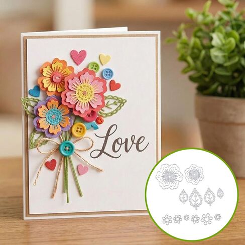 Metal Die Cuts, Flower Die Cuts, 3D Flower and Leaf Cutting Dies for DIY Scrapbooking, Card Making, and Decorative Embossing in Saudi Arabia