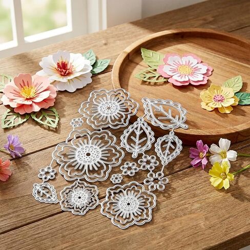 Metal Die Cuts, Flower Die Cuts, 3D Flower and Leaf Cutting Dies for DIY Scrapbooking, Card Making, and Decorative Embossing in Saudi Arabia