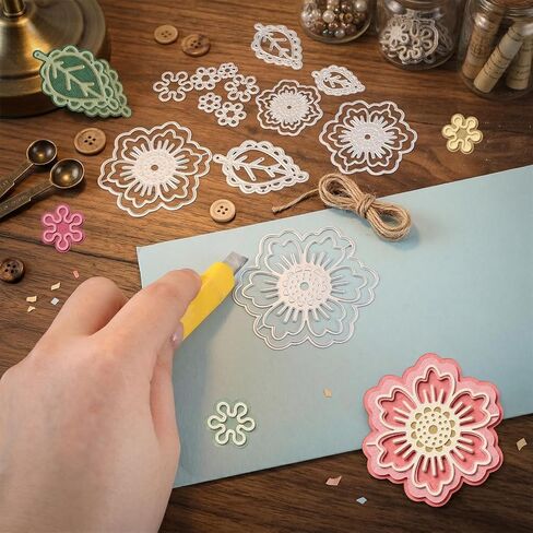 Metal Die Cuts, Flower Die Cuts, 3D Flower and Leaf Cutting Dies for DIY Scrapbooking, Card Making, and Decorative Embossing in Saudi Arabia