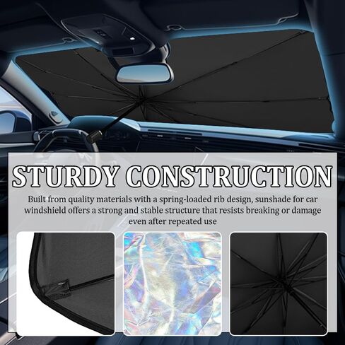 55.1×31.5 Inch Car Windshield Sun Shade Umbrella,Upgraded Foldable Car Sun Shade Windshield Umbrella for Suns Protection,Universal Windshields Cover Suns Shades for Cars,SUVs in Saudi Arabia
