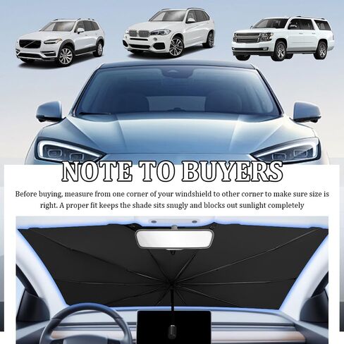 55.1×31.5 Inch Car Windshield Sun Shade Umbrella,Upgraded Foldable Car Sun Shade Windshield Umbrella for Suns Protection,Universal Windshields Cover Suns Shades for Cars,SUVs in Saudi Arabia