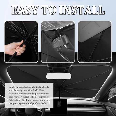 55.1×31.5 Inch Car Windshield Sun Shade Umbrella,Upgraded Foldable Car Sun Shade Windshield Umbrella for Suns Protection,Universal Windshields Cover Suns Shades for Cars,SUVs in Saudi Arabia