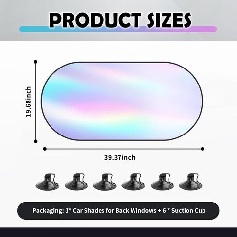 39.37×19.68" Car Rear Window Sun Shade with 6 Suction Cups,Upgraded Back Window Sun Shades for Car Reduces Heat & Protects the Interior,Cars Windows Shades for Most Cars/SUVs in Kuwait