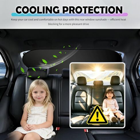 39.37×19.68" Car Rear Window Sun Shade with 6 Suction Cups,Upgraded Back Window Sun Shades for Car Reduces Heat & Protects the Interior,Cars Windows Shades for Most Cars/SUVs in Kuwait