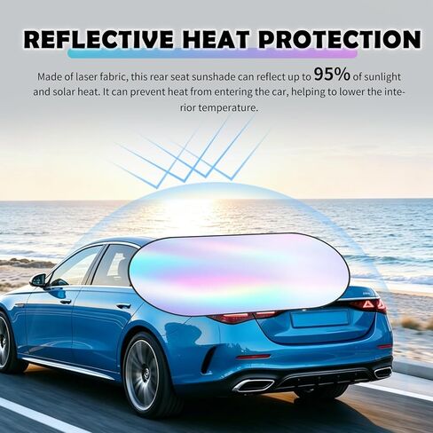 39.37×19.68" Car Rear Window Sun Shade with 6 Suction Cups,Upgraded Back Window Sun Shades for Car Reduces Heat & Protects the Interior,Cars Windows Shades for Most Cars/SUVs in Kuwait