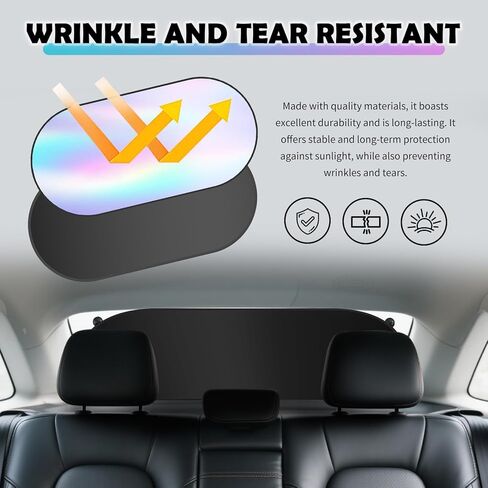 39.37×19.68" Car Rear Window Sun Shade with 6 Suction Cups,Upgraded Back Window Sun Shades for Car Reduces Heat & Protects the Interior,Cars Windows Shades for Most Cars/SUVs in Kuwait