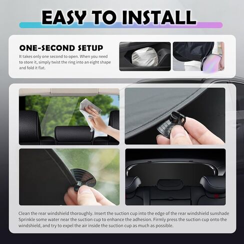 39.37×19.68" Car Rear Window Sun Shade with 6 Suction Cups,Upgraded Back Window Sun Shades for Car Reduces Heat & Protects the Interior,Cars Windows Shades for Most Cars/SUVs in Kuwait