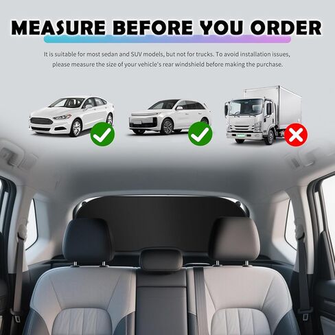 39.37×19.68" Car Rear Window Sun Shade with 6 Suction Cups,Upgraded Back Window Sun Shades for Car Reduces Heat & Protects the Interior,Cars Windows Shades for Most Cars/SUVs in Kuwait