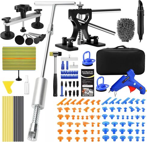 VEXTRO Dent Puller Kit Dent Removal Tools for Car, Paintless Dent Repair Kit with Metal Dent Lifter, Powerful Slide Hammer T-Bar, Bridge Puller, Auto Body Dent Repair, Door Ding, Hail Damage Removal in Saudi Arabia