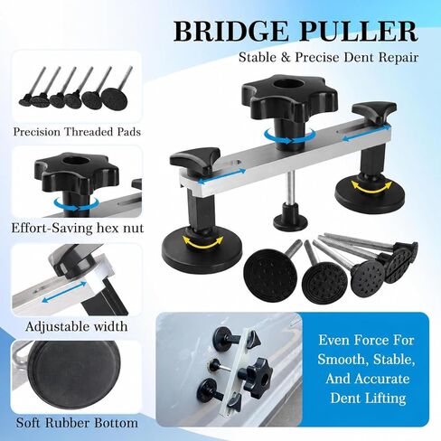 VEXTRO Dent Puller Kit Dent Removal Tools for Car, Paintless Dent Repair Kit with Metal Dent Lifter, Powerful Slide Hammer T-Bar, Bridge Puller, Auto Body Dent Repair, Door Ding, Hail Damage Removal in Saudi Arabia