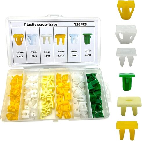 120 PCS Grommet Screw Nuts, Nylon License Panel Screw Insert, Body Bumper Insert Grommet Nuts, Universal Fastening Accessories for Most Cars, Trucks, SUVs (Multicolored) in Saudi Arabia