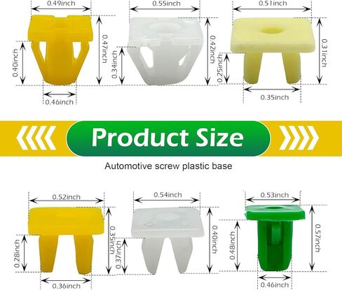 120 PCS Grommet Screw Nuts, Nylon License Panel Screw Insert, Body Bumper Insert Grommet Nuts, Universal Fastening Accessories for Most Cars, Trucks, SUVs (Multicolored) in Saudi Arabia