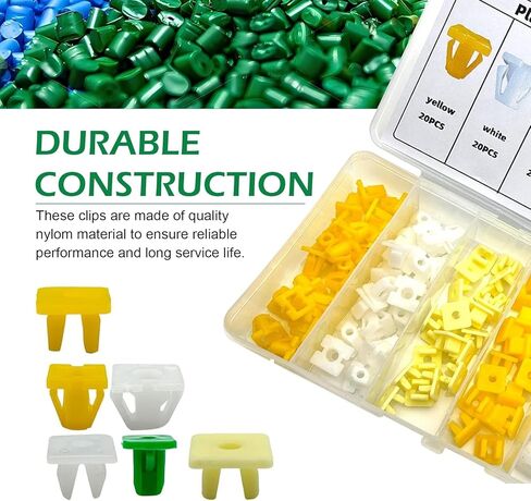 120 PCS Grommet Screw Nuts, Nylon License Panel Screw Insert, Body Bumper Insert Grommet Nuts, Universal Fastening Accessories for Most Cars, Trucks, SUVs (Multicolored) in Saudi Arabia