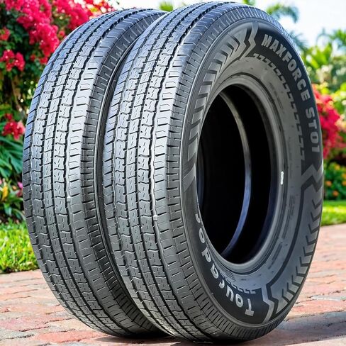 مجموعة من 2 (اثنين) إطارات تورادور ماكس فورس ST01 نصف قطرية نصف فولاذية - ST235/85R16 235/85/16 235/85-16 128/124N نطاق التحميل F LRF 12-Ply BSW جدار جانبي أسود in Kuwait