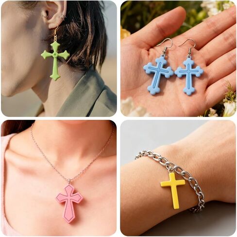 11Pcs Cross Polymer Clay Cutters Crosses Clay Earrings Cutters Polymer Jewelry Cutter for Earrings Making Party Festival DIY Supplies in Kuwait