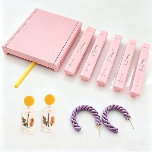 Clay Tube Hoop Roller Guide & Bead Roller, Polymer Clay Rolling Strip Shape Maker & Snake Maker for Earring Jewelry Making Tools in Saudi Arabia