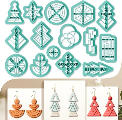 11Pcs Cross Polymer Clay Cutters Crosses Clay Earrings Cutters Polymer Jewelry Cutter for Earrings Making Party Festival DIY Supplies in Kuwait