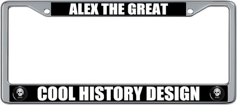 Alexander The Great Classical Statue with Sunglasses Cool History Design Alex Name License Plate Frame (2 Pack), Chrome Car Tag Holder in Kuwait