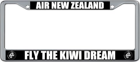 إطار لوحة ترخيص بدائرة سوداء بشعار Air New Zealand (عبوتان)، حامل بطاقات سيارة من الكروم in Kuwait