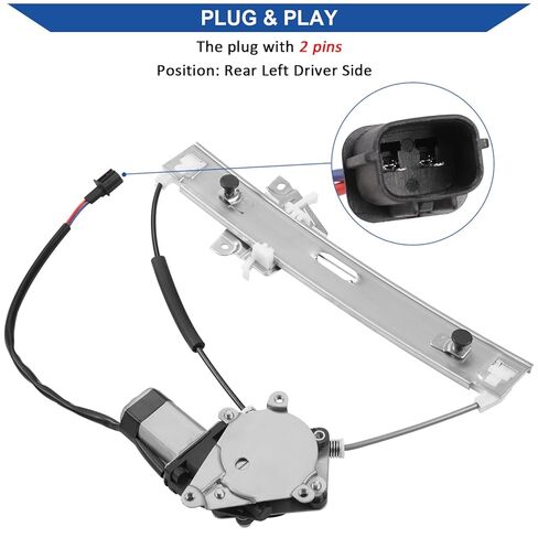 Obaee Power Window Regulator with Motor Compatible with Ford Escape 2008 2009 2010 2011 2012, Mercury Mariner, Mazda Tribute 2008-2011 Rear Right Passenger Side in Kuwait