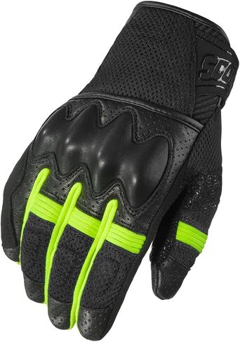 ScorpionEXO Cool Hand Pro Gloves Men's Short Cuff Hook and Loop Motorcycle Riding Gloves Rib-Stretch Knuckle (Black/Orange - Medium) in Kuwait