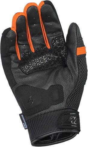 ScorpionEXO Cool Hand Pro Gloves Men's Short Cuff Hook and Loop Motorcycle Riding Gloves Rib-Stretch Knuckle (Black/Orange - Medium) in Kuwait