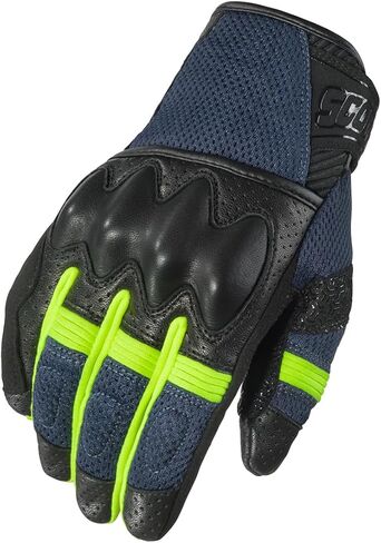 ScorpionEXO Cool Hand Pro Gloves Men's Short Cuff Hook and Loop Motorcycle Riding Gloves Rib-Stretch Knuckle (Black/Orange - Medium) in Kuwait