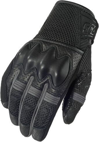 ScorpionEXO Cool Hand Pro Gloves Men's Short Cuff Hook and Loop Motorcycle Riding Gloves Rib-Stretch Knuckle (Black/Orange - Medium) in Kuwait