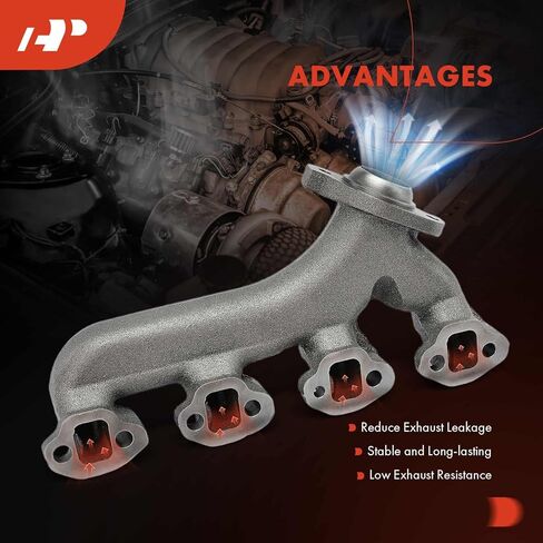 A-Premium V8 4.2 5.0 5.8L Exhaust Manifold Kit W/Gasket, Studs & Nuts Compatible with Ford F-100, F-150, F-250, F-350, E-100 E-150 E-250 E-350 Econoline Club Wagon, Bronco, E-100 Econoline Club Wagon in Kuwait