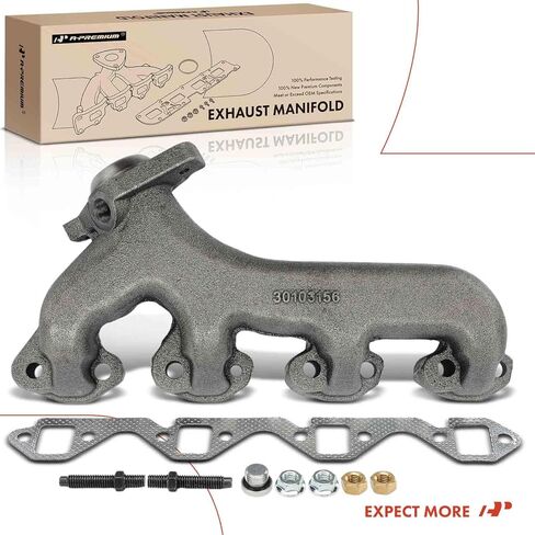 A-Premium V8 4.2 5.0 5.8L Exhaust Manifold Kit W/Gasket, Studs & Nuts Compatible with Ford F-100, F-150, F-250, F-350, E-100 E-150 E-250 E-350 Econoline Club Wagon, Bronco, E-100 Econoline Club Wagon in Kuwait