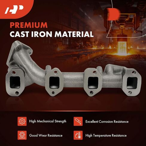 مجموعة مشعب العادم A-Premium V8 6.7L مع حشية وصواميل ومسامير متوافقة مع Ford F-250 F-350 F-450 F-550 Super Duty F-650 2015 2016 2017 2018 2019، الجانب الأيمن in Kuwait