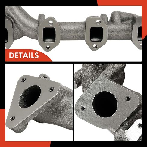 مجموعة مشعب العادم A-Premium V8 6.7L مع حشية وصواميل ومسامير متوافقة مع Ford F-250 F-350 F-450 F-550 Super Duty F-650 2015 2016 2017 2018 2019، الجانب الأيمن in Kuwait