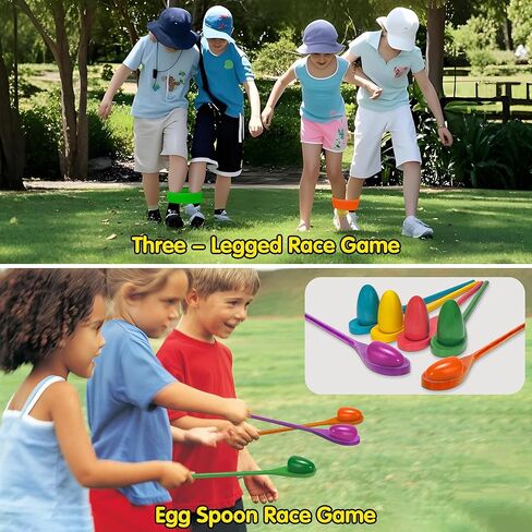 LINAYE Outdoor Field Day Games for Kids Adults, Carnival Lawn Yard Family Reunion Survivor Games Activities Tug of War Rope, Potato Sack Race Bags, Ring Toss,Catch Tail Game Belt for Birthday Party in Saudi Arabia