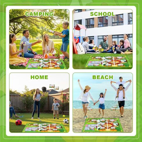 Jungle Animals Bean Bag Toss Game Animal Cornhole Board Set Tic Tac Toe Bean Bag Activities for Beach Backyard Lawn Spring Easter Safari Theme Outdoor Game Winter Party in Saudi Arabia
