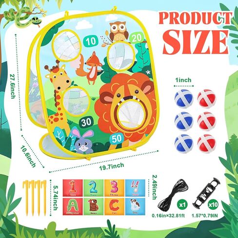 Lunmon Kids Trampoline Toss Game, 3 in 1 Bean Bag Toss Game with Dart Board & Target Board, Trampoline Games Accessories for Kids Outdoor Backyard Party Toy for Boys Girls Ages 3-6 in Kuwait