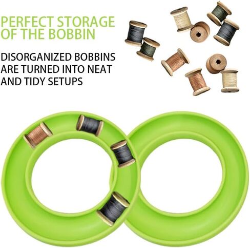 2-Pack Rubber Bobbin Holders – Round Sewing Thread Organizer for Metal & Plastic Machine Bobbins, Includes 2 Spool Holders (Fresh green color) in Saudi Arabia