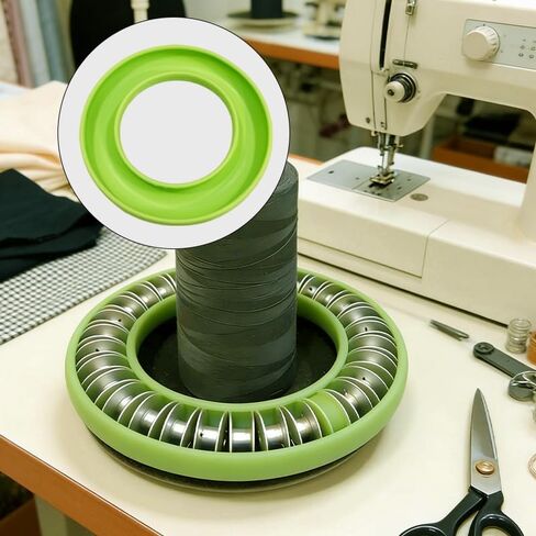 2-Pack Rubber Bobbin Holders – Round Sewing Thread Organizer for Metal & Plastic Machine Bobbins, Includes 2 Spool Holders (Fresh green color) in Saudi Arabia
