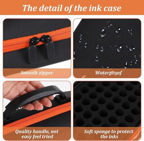 Alcohol Ink Storage Case, 60 Bottles Miniature Paint Organizer with Foam Bases and Inner Storage Pocket Drawing Ink Travel Case, Ink not Included in Kuwait