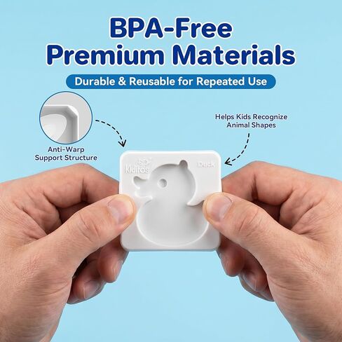مجموعة قوالب الحيوانات السحرية من كيدتوس - 10 أشكال بلاستيكية خالية من مادة BPA قابلة لإعادة الاستخدام لإنشاء أقزام مائية ملونة، لعبة STEM Craft للأطفال in Kuwait