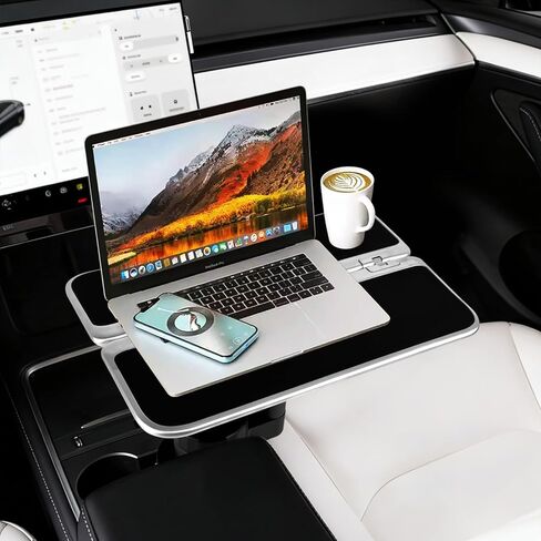 360° Car Desk for Laptop & Food, Folding Rotating Car Tray, Car Table Car Laptop Mount for Women & Men, Car Accessories Compatible with Tesla Model Y/3/S, Ford F150 & Most Vehicles in Saudi Arabia