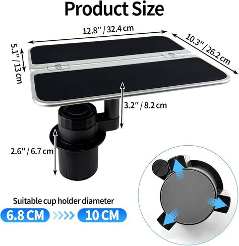 360° Car Desk for Laptop & Food, Folding Rotating Car Tray, Car Table Car Laptop Mount for Women & Men, Car Accessories Compatible with Tesla Model Y/3/S, Ford F150 & Most Vehicles in Saudi Arabia