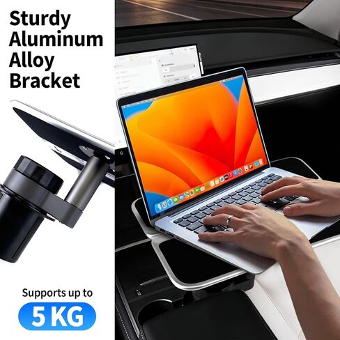 360° Car Desk for Laptop & Food, Folding Rotating Car Tray, Car Table Car Laptop Mount for Women & Men, Car Accessories Compatible with Tesla Model Y/3/S, Ford F150 & Most Vehicles in Saudi Arabia