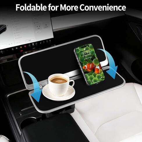360° Car Desk for Laptop & Food, Folding Rotating Car Tray, Car Table Car Laptop Mount for Women & Men, Car Accessories Compatible with Tesla Model Y/3/S, Ford F150 & Most Vehicles in Saudi Arabia