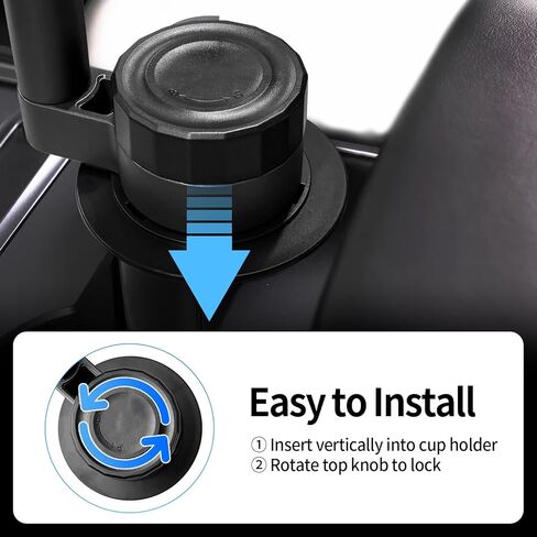 360° Car Desk for Laptop & Food, Folding Rotating Car Tray, Car Table Car Laptop Mount for Women & Men, Car Accessories Compatible with Tesla Model Y/3/S, Ford F150 & Most Vehicles in Saudi Arabia