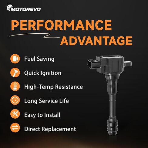 حزمة ملف إشعال Motorevo متوافقة مع Nissan 2.5 2.5L L4 Altima Sentra 2002 2003 2004 2005 2006، استبدال UF350 C1398 UF-350، مجموعة من 4 in Kuwait
